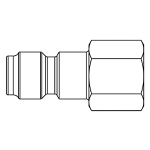 44800300 Nippel - Enkel Afsluitend - Binnendraad Enkel afsluitende ( single shut-off) snelkoppelingen werken zonder klep in de nippel. De doorstroming wordt gestagneerd zodra de verbinding wordt verbroken. (Rectus SF series)