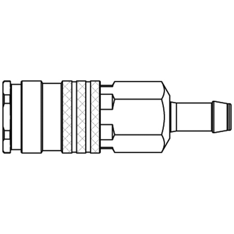 45671790 Snelkoppeling - Enkel Afsluitend - Slangpilaar Rectus en Serto enkelzijdig  afsluitende ( single shut-off) snelkoppelingen werken zonder klep in de nippel. De doorstroming wordt gestagneerd zodra de verbinding wordt verbroken. (Rectus KA serie)