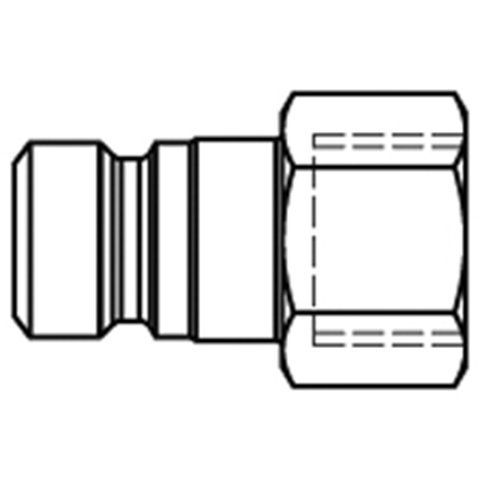 45671915 Nippel - Enkel Afsluitend - Binnendraad Enkel afsluitende ( single shut-off) snelkoppelingen werken zonder klep in de nippel. De doorstroming wordt gestagneerd zodra de verbinding wordt verbroken. (Rectus SF series)