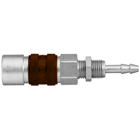 48022580 Coupling - Single Shut-off - Panel Mount Quick coupling single shut-off coded system - Rectukey.  The mechanical coding of the coupling and plug offers a  guarantee for avoiding mix-ups between media when coupling, which is complemented by the color coding of the anodised sleeves. Double shut-off version available on request.