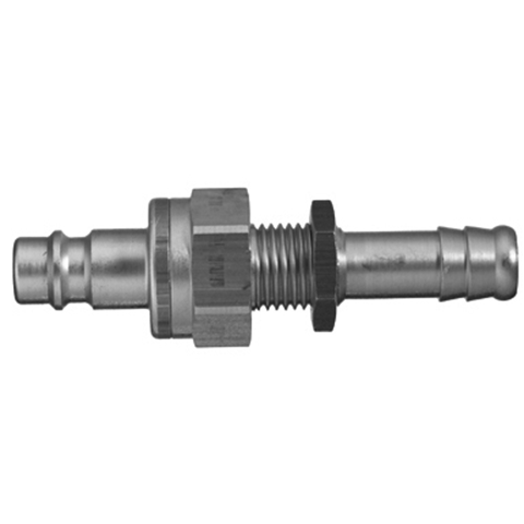 48065785 Nipple - Dry Break - Panel Mount Double shut-off nipple with flatsealing or dry-break system for leak-free design. (KL series). On the coupling and plug, our leak-free coupling systems have valves that build up no dead-space volume. As such, when the connection is broken, no drops of the medium being channelled are able to escape. This variant is especially suitable for transporting aggressive media or in sensitive environments like in cleanrooms.