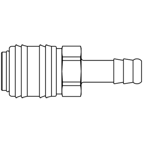 48900710 Snelkoppeling - Enkel Afsluitend - Slangpilaar Rectus en Serto enkelzijdig  afsluitende ( single shut-off) snelkoppelingen werken zonder klep in de nippel. De doorstroming wordt gestagneerd zodra de verbinding wordt verbroken. (Rectus KA serie)