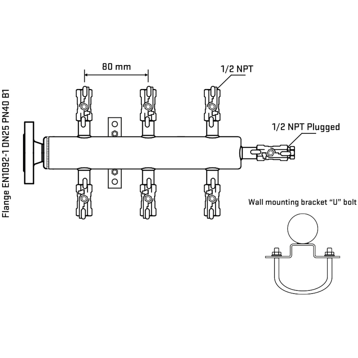 M506A010311 Manifolds Stainless Steel Double Sided