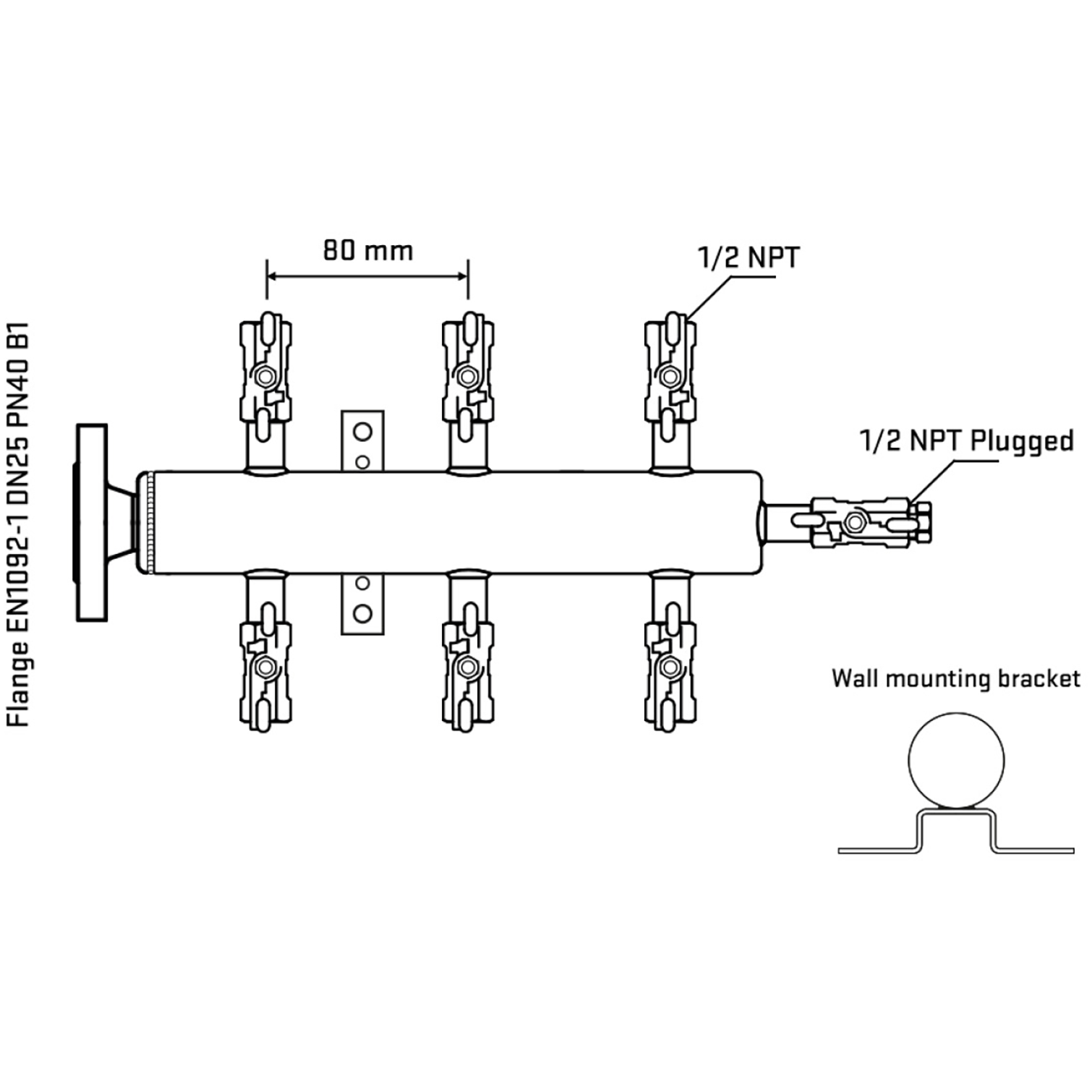 M506A010312 Manifolds Stainless Steel Double Sided