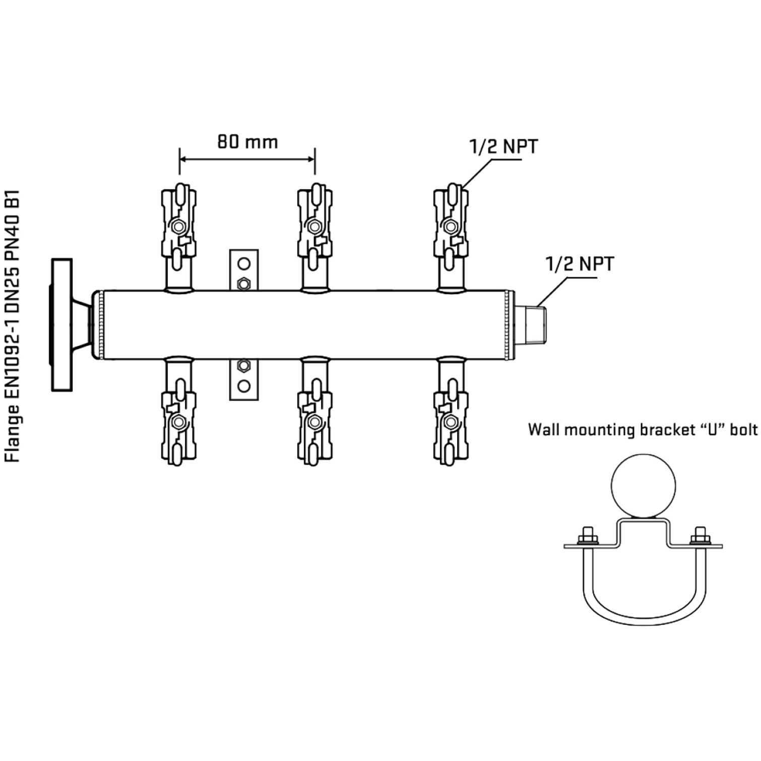 M506A010331 Manifolds Stainless Steel Double Sided