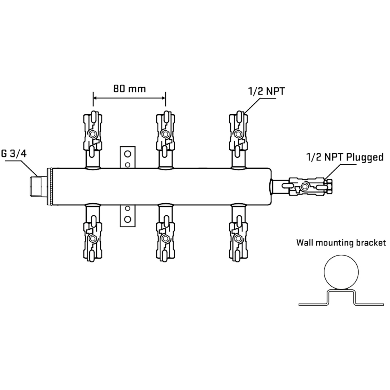 M506A010412 Manifolds Stainless Steel Double Sided