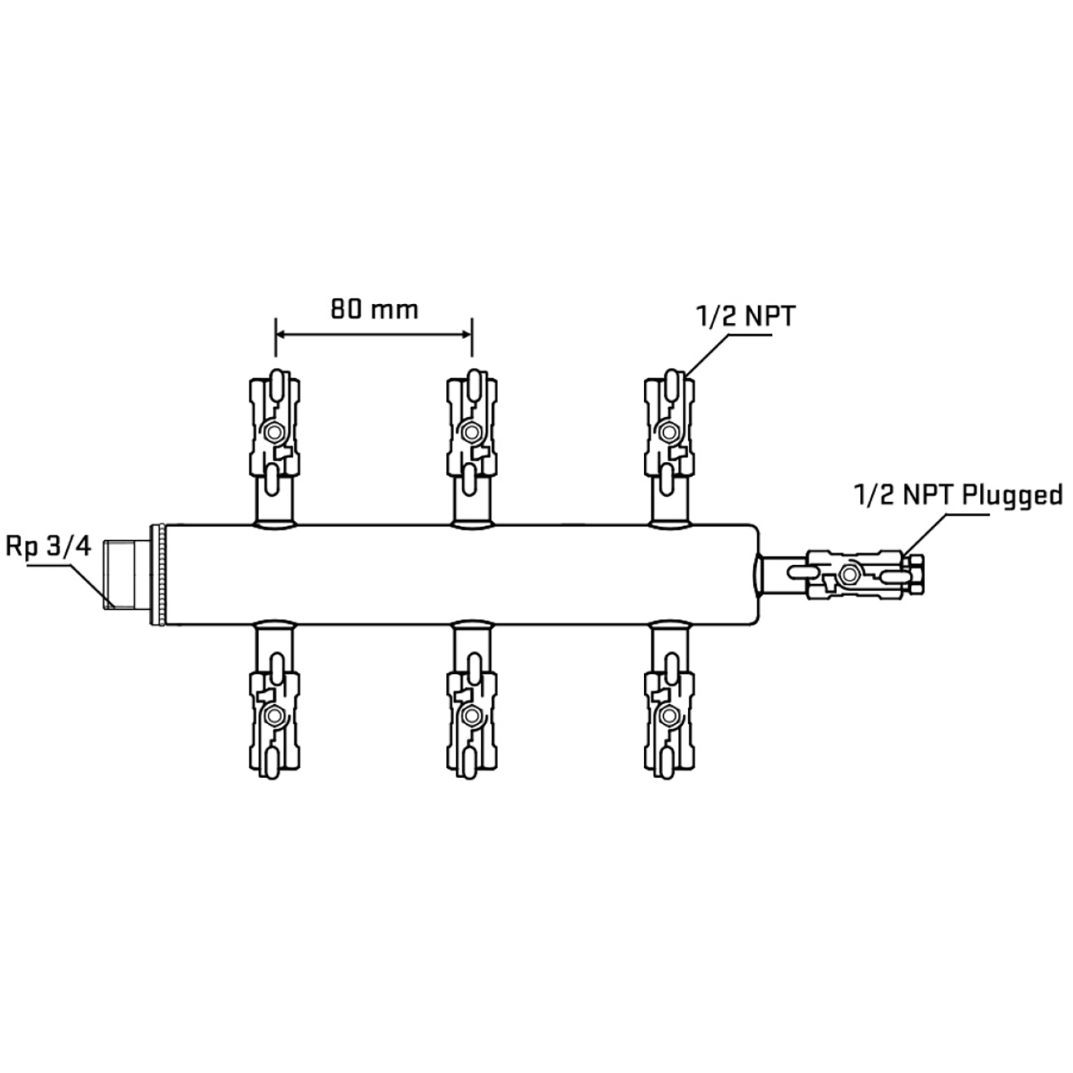 M506A010610 Manifolds Stainless Steel Double Sided