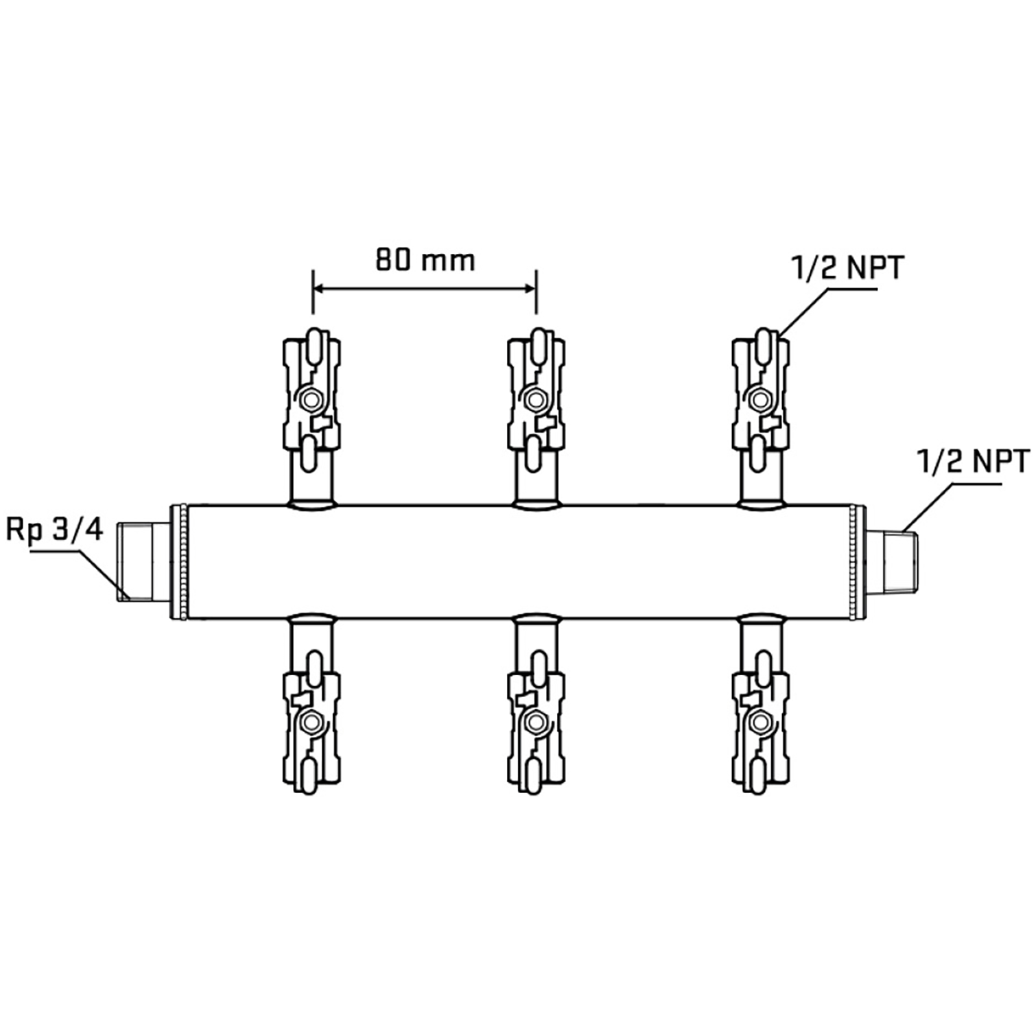 M506A010630 Manifolds Stainless Steel Double Sided