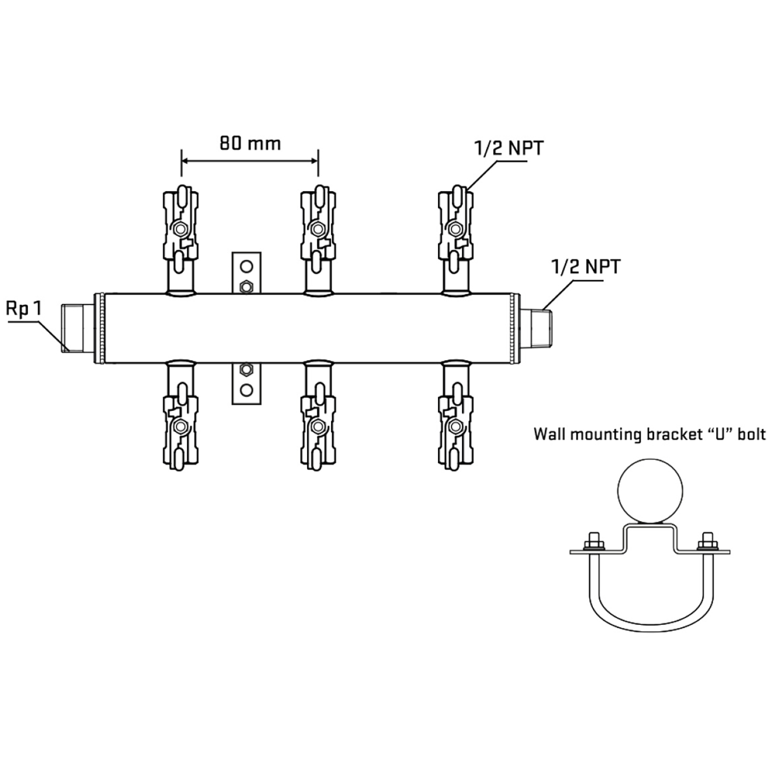 M506A010731 Manifolds Stainless Steel Double Sided