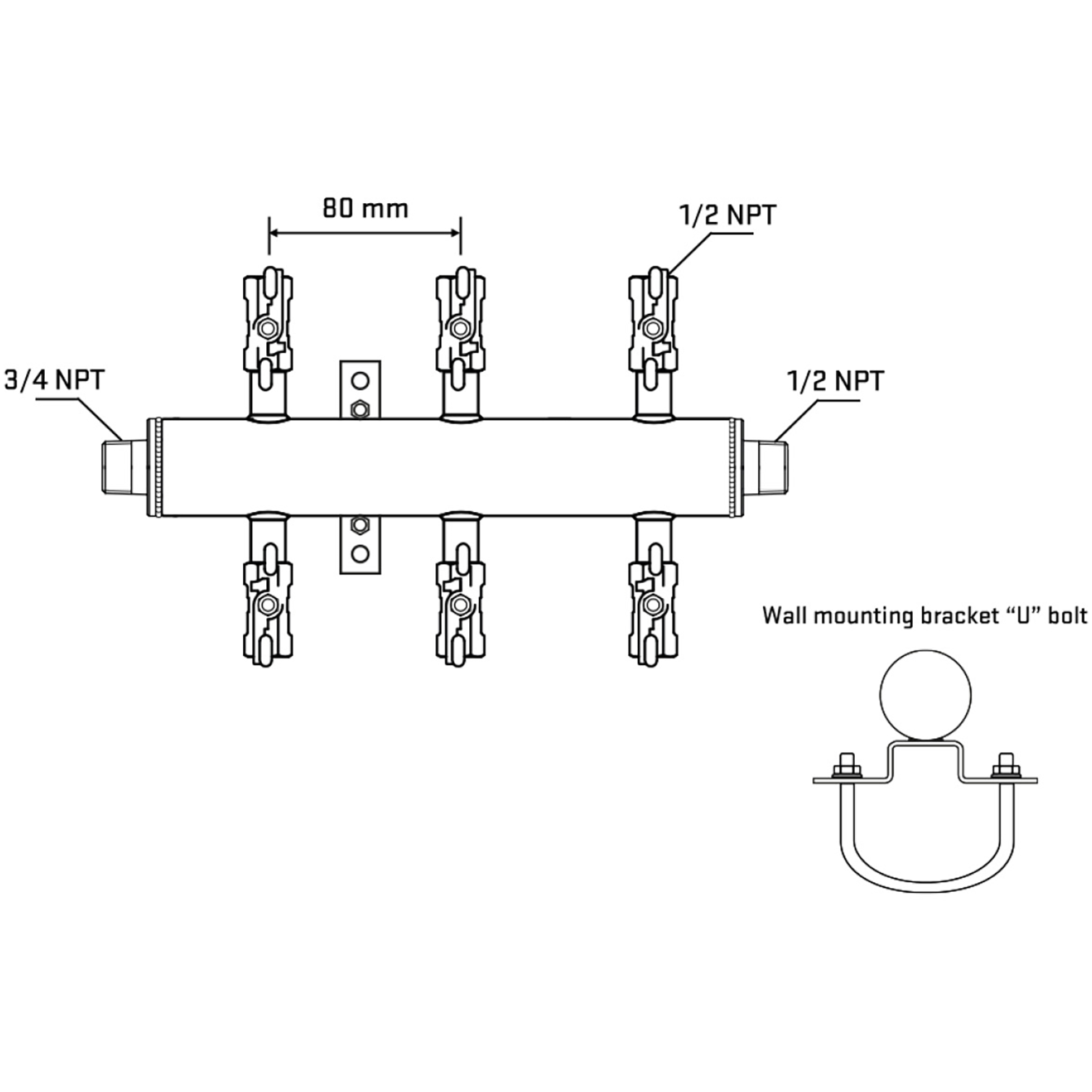 M506A010831 Manifolds Stainless Steel Double Sided