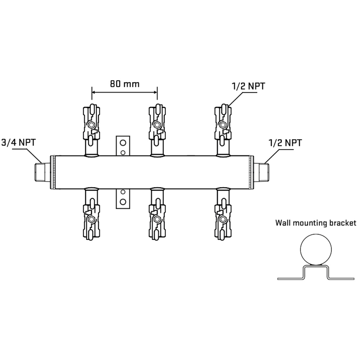 M506A010832 Manifolds Stainless Steel Double Sided