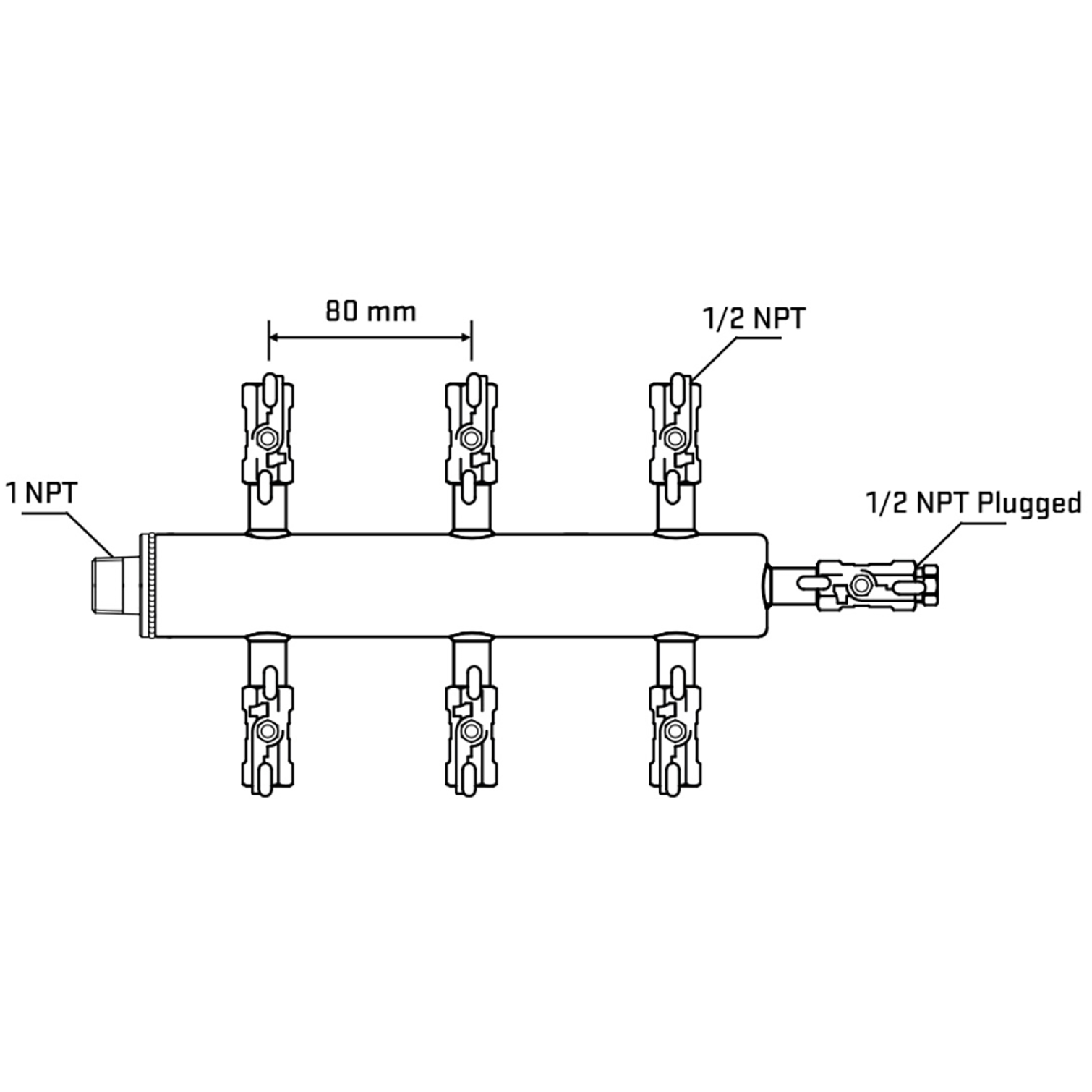 M506A010910 Manifolds Stainless Steel Double Sided