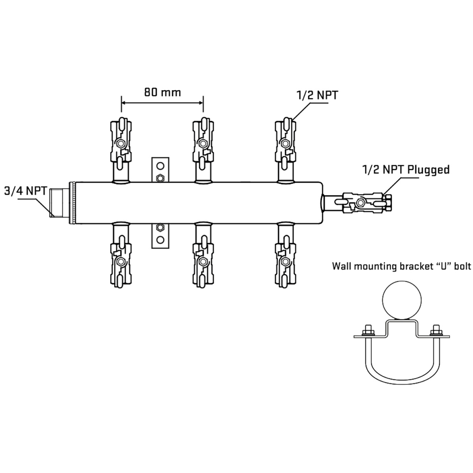 M506A011011 Manifolds Stainless Steel Double Sided