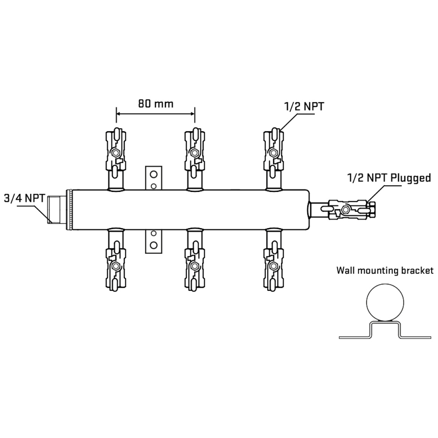 M506A011012 Manifolds Stainless Steel Double Sided