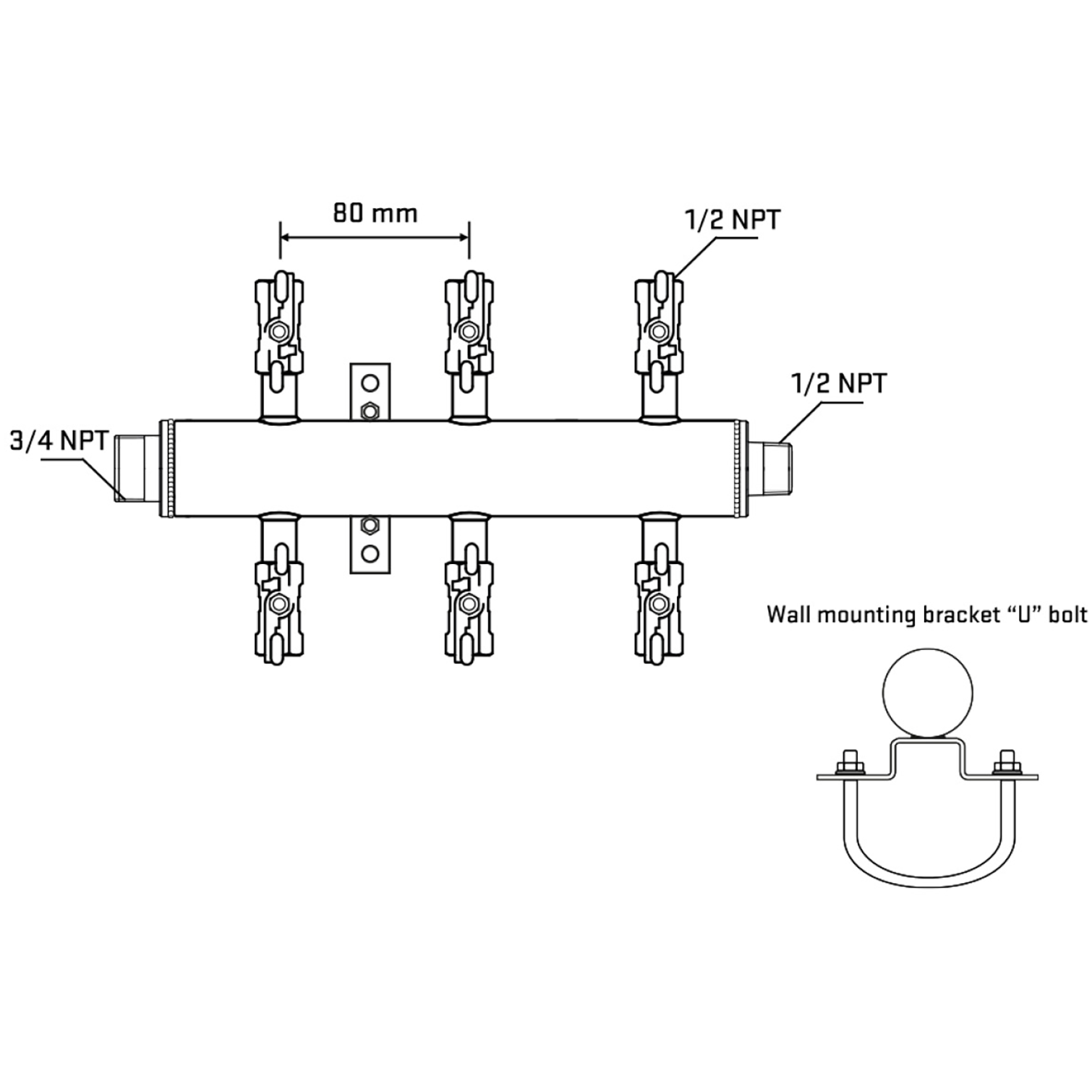 M506A011031 Manifolds Stainless Steel Double Sided