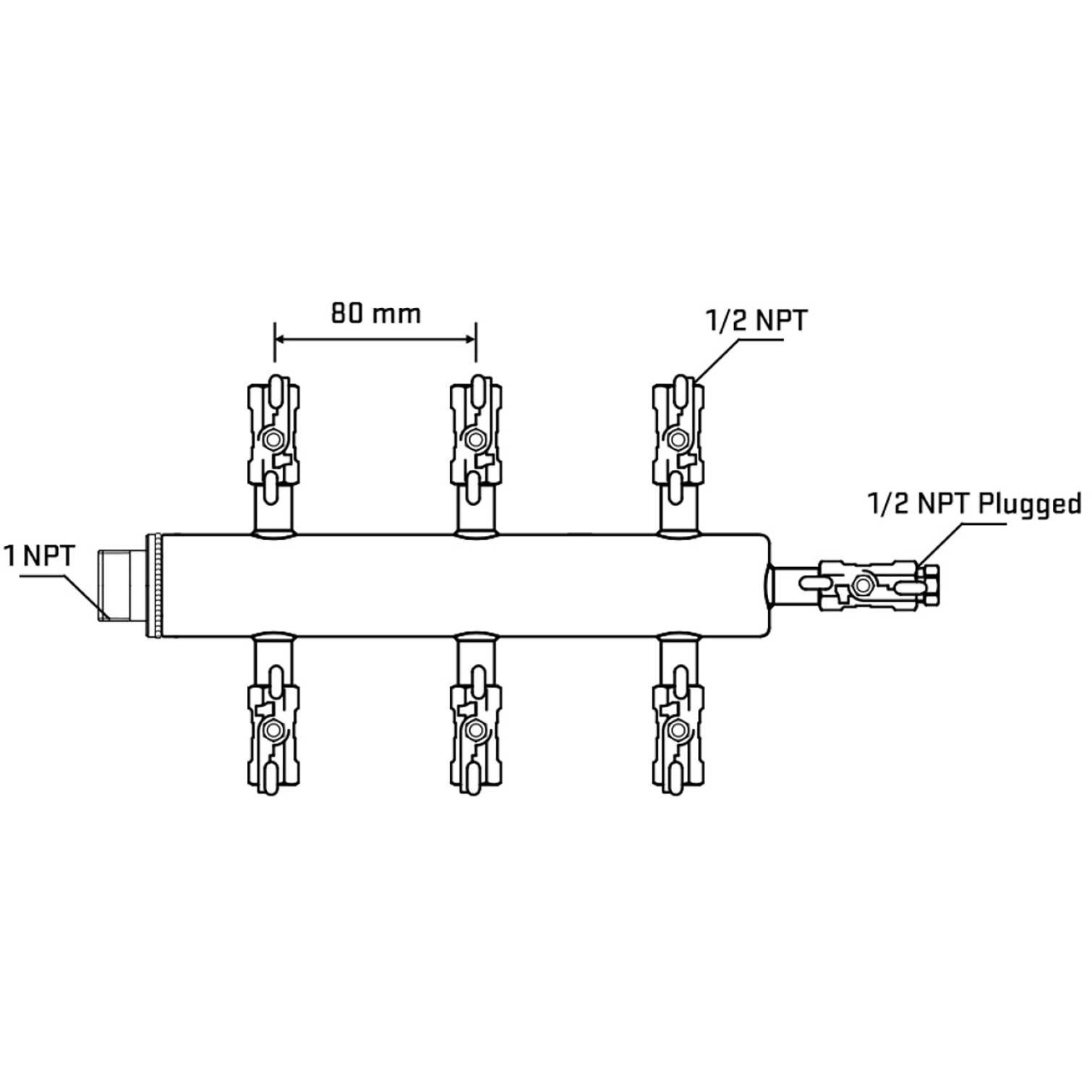 M506A011110 Manifolds Stainless Steel Double Sided