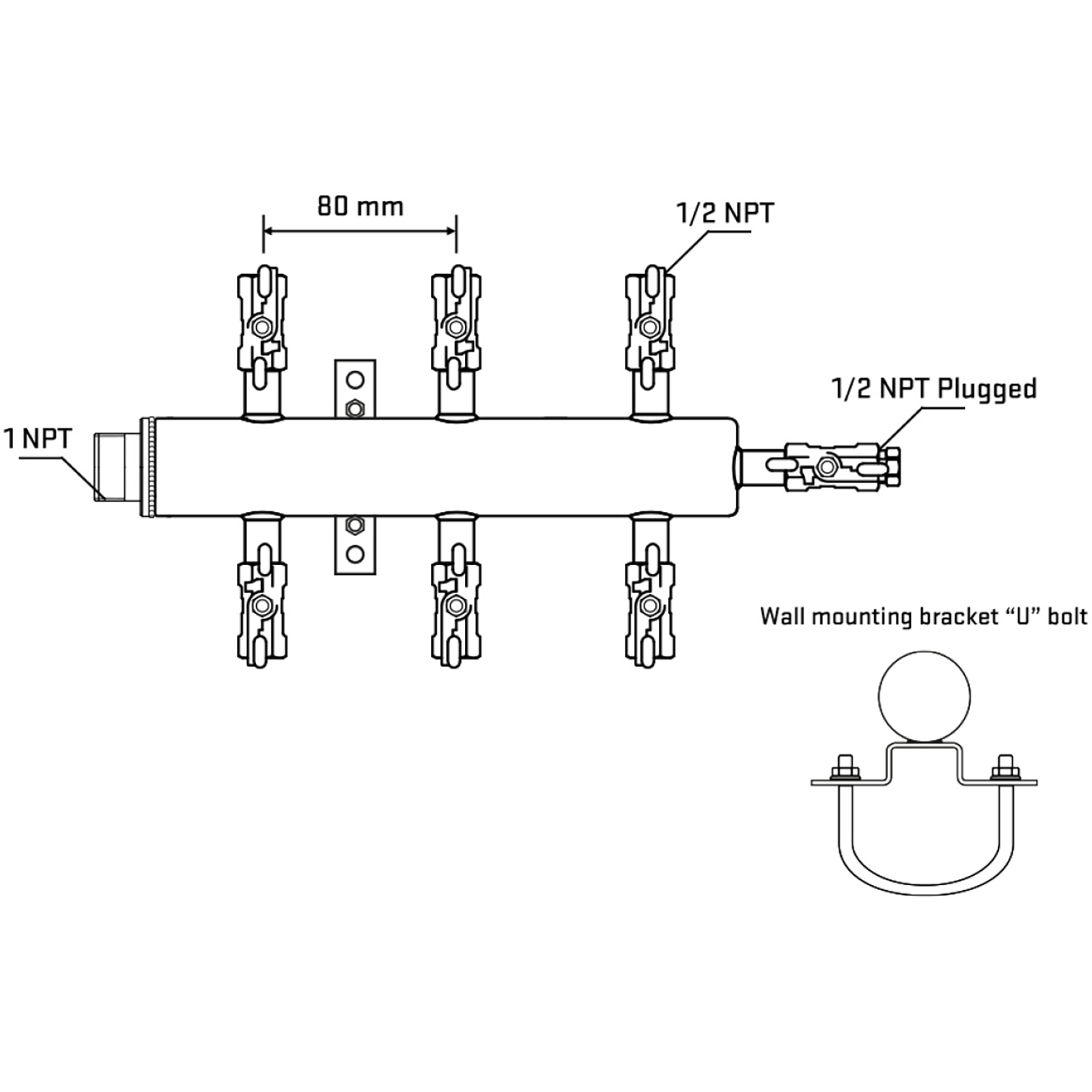 M506A011111 Manifolds Stainless Steel Double Sided