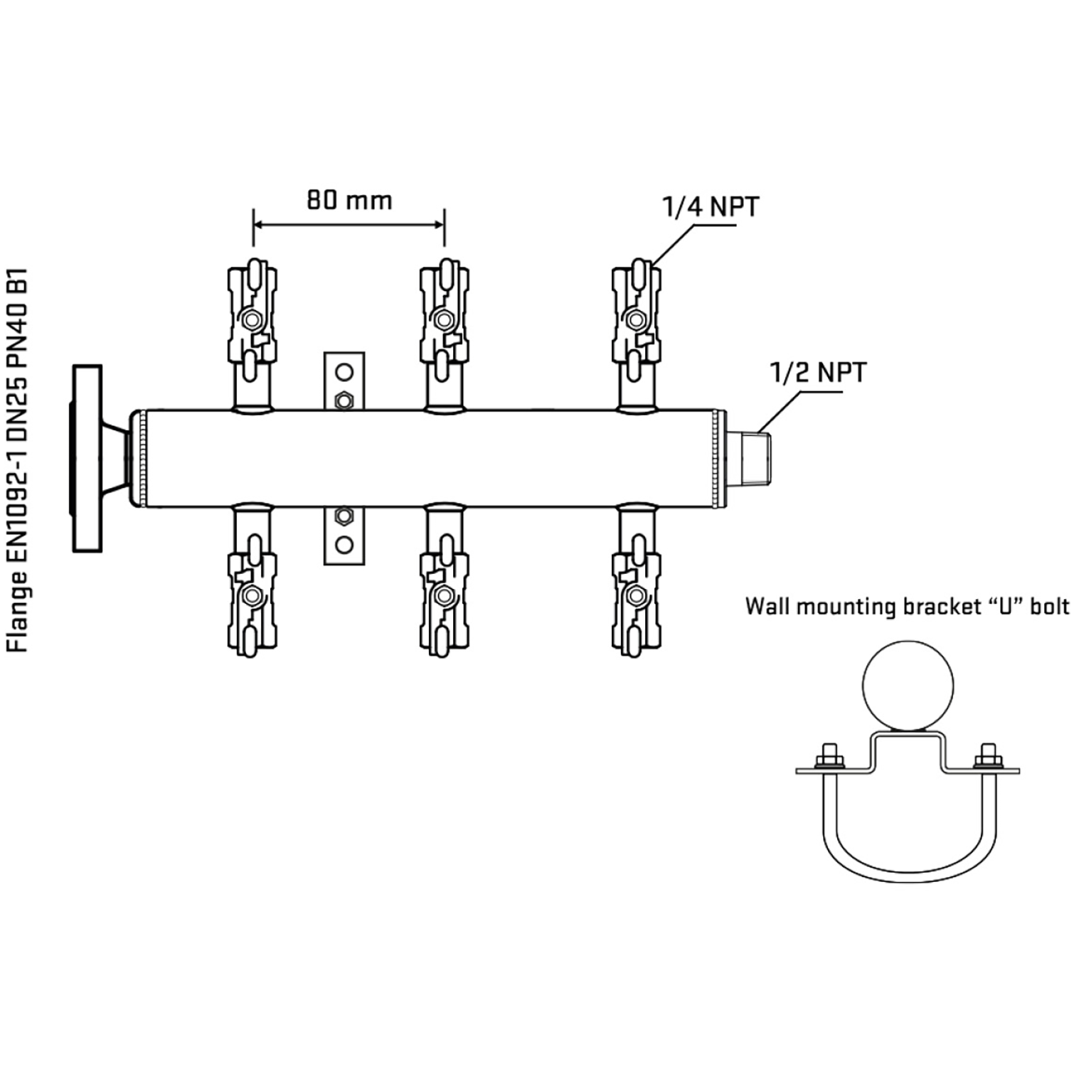 M506A020331 Manifolds Stainless Steel Double Sided