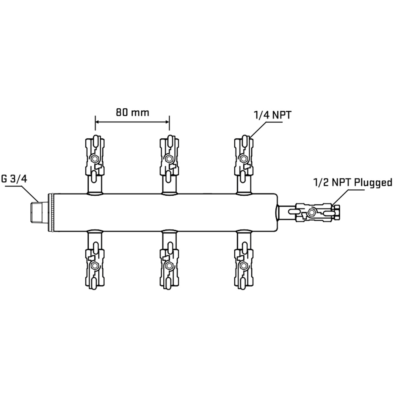 M506A020410 Manifolds Stainless Steel Double Sided