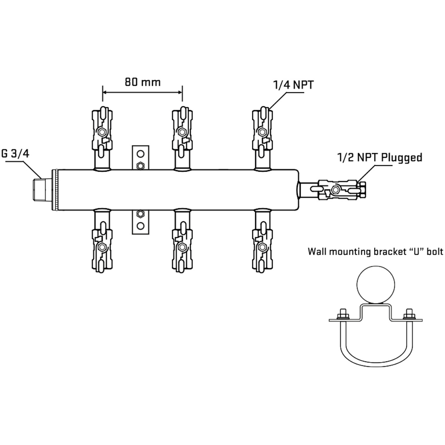 M506A020411 Manifolds Stainless Steel Double Sided