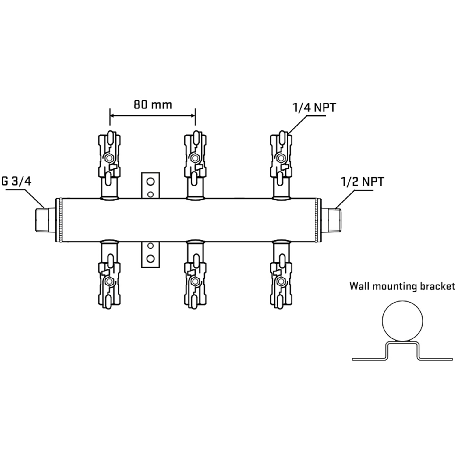 M506A020432 Manifolds Stainless Steel Double Sided