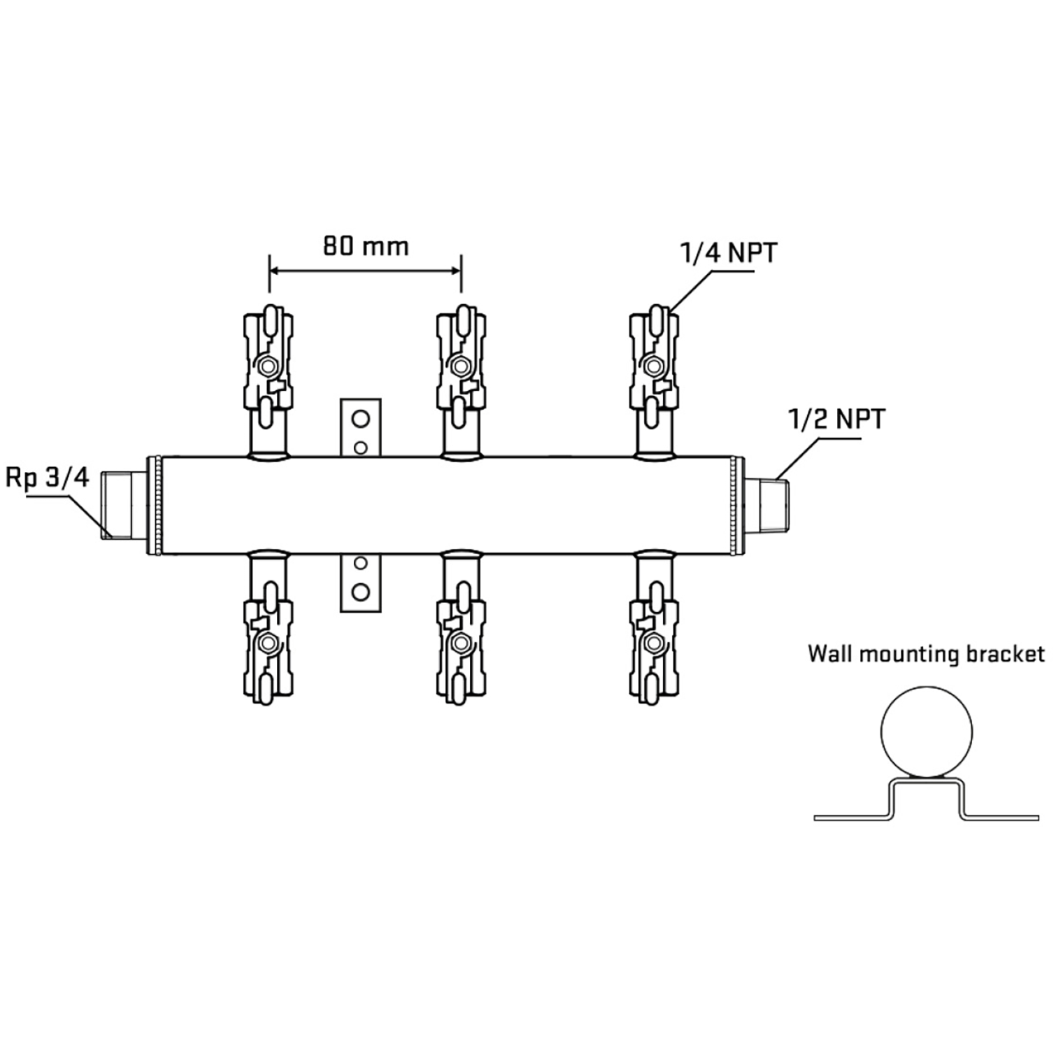 M506A020632 Manifolds Stainless Steel Double Sided