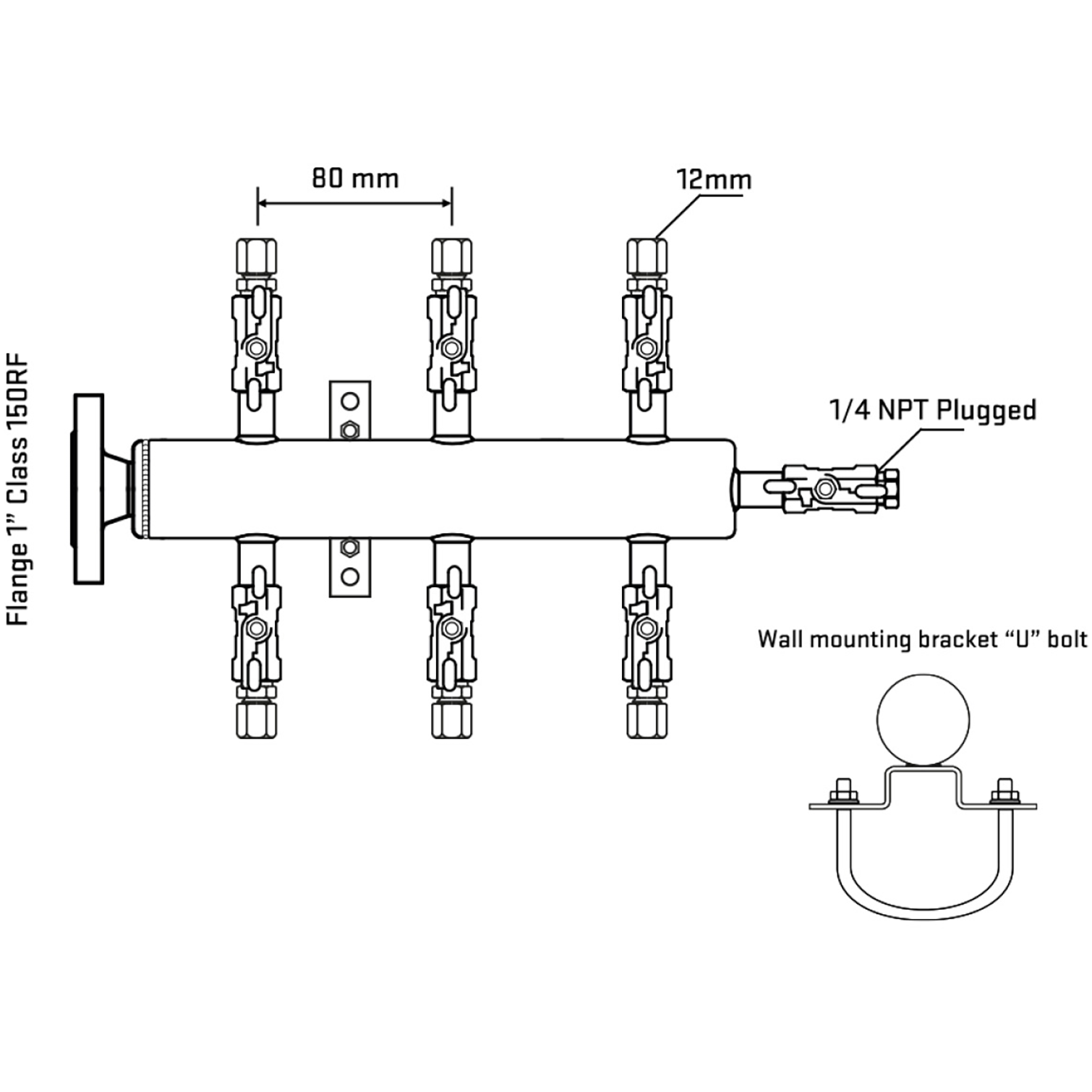 M506A030121 Manifolds Stainless Steel Double Sided