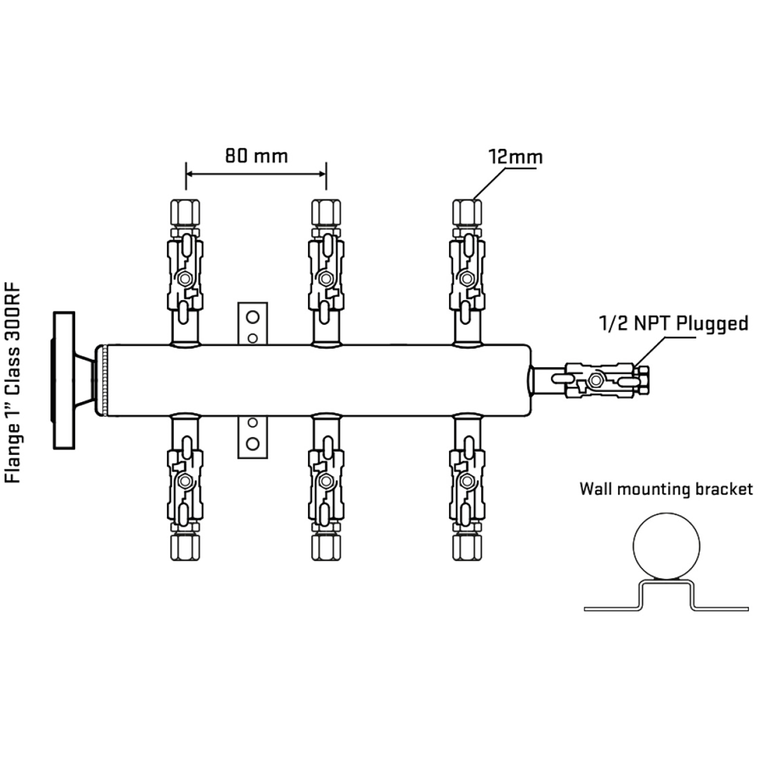 M506A030212 Manifolds Stainless Steel Double Sided