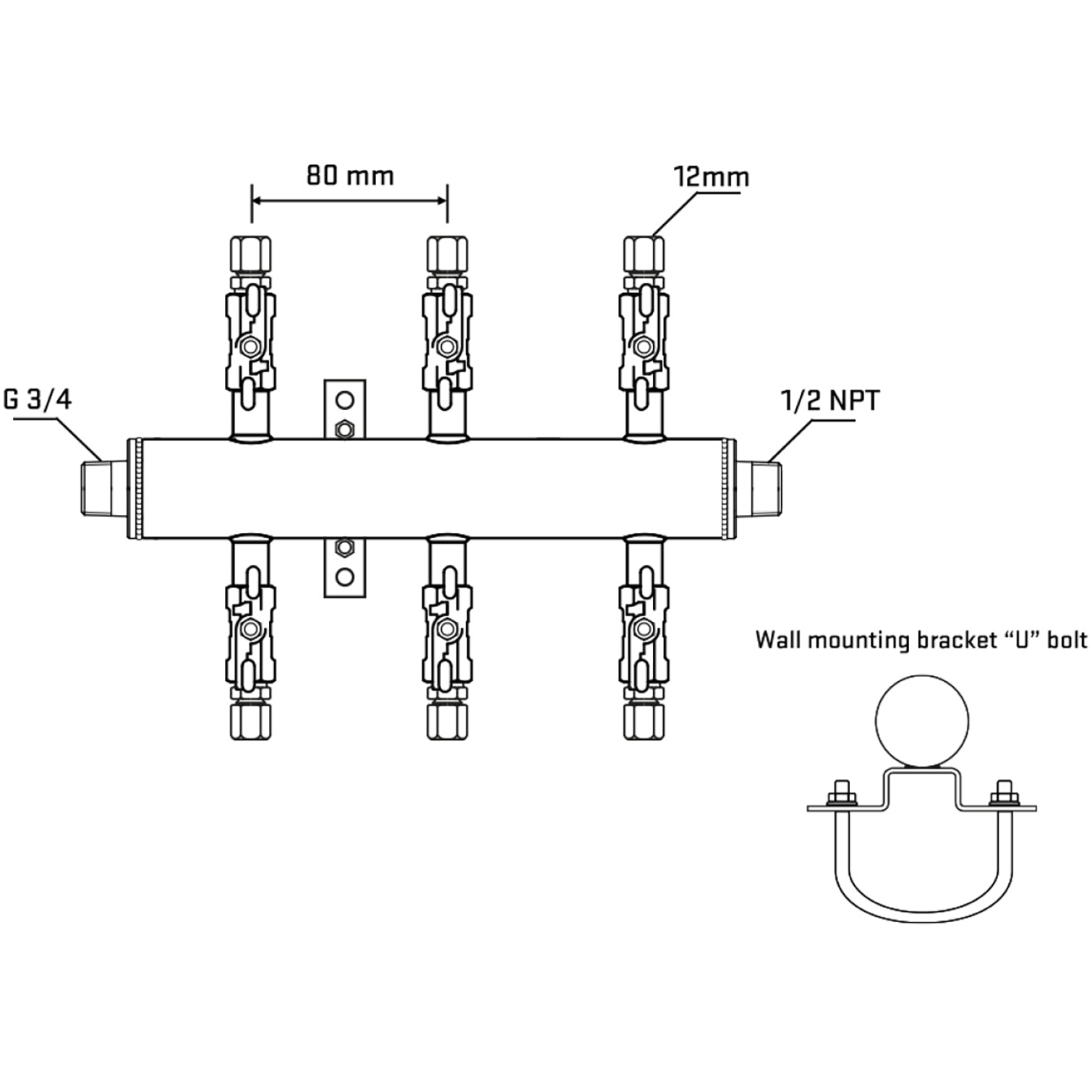 M506A030431 Manifolds Stainless Steel Double Sided