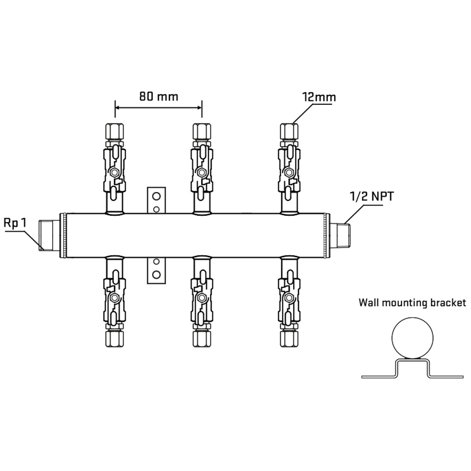 M506A030732 Manifolds Stainless Steel Double Sided