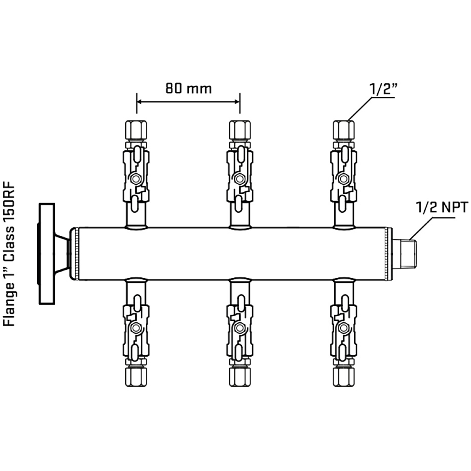 M506A050130 Manifolds Stainless Steel Double Sided