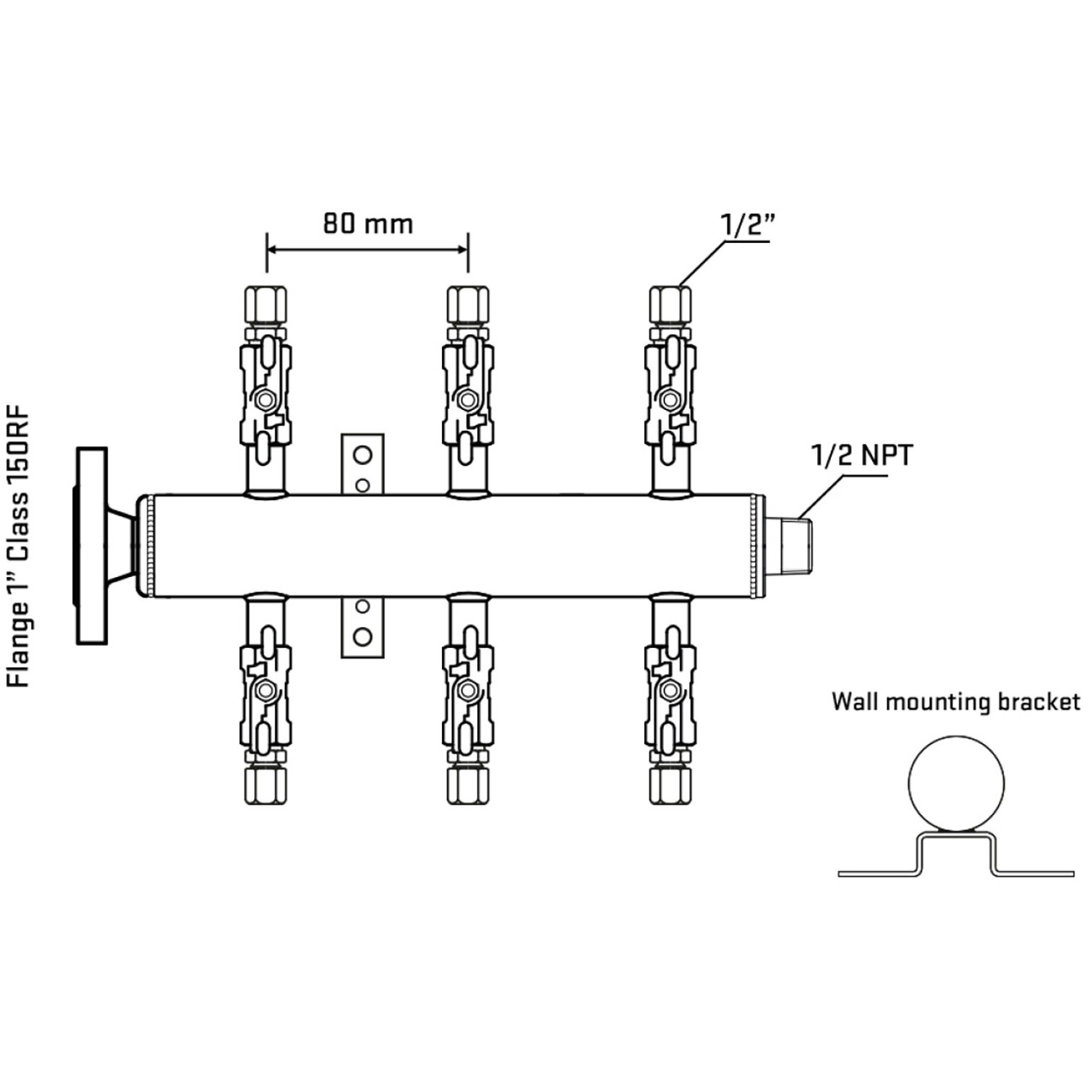 M506A050132 Manifolds Stainless Steel Double Sided