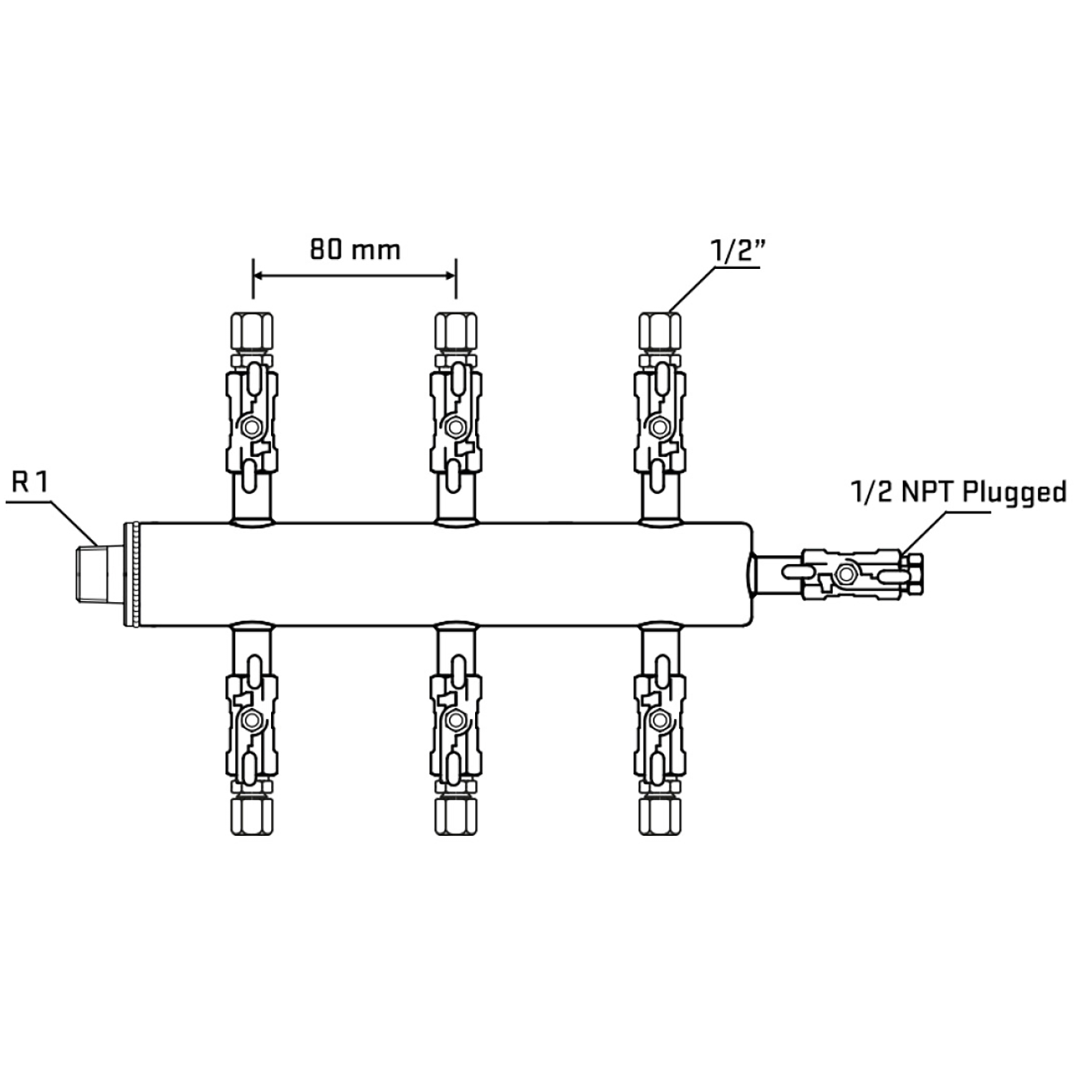 M506A050510 Manifolds Stainless Steel Double Sided