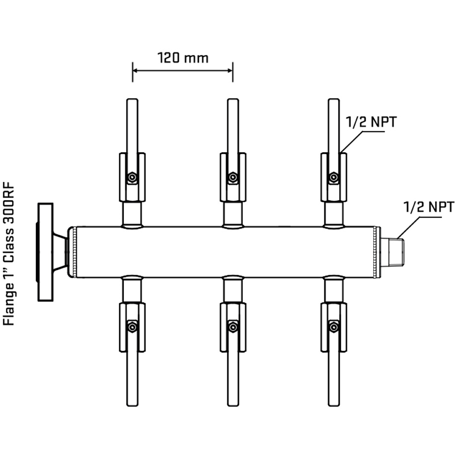 M506B080230 Manifolds Stainless Steel Double Sided