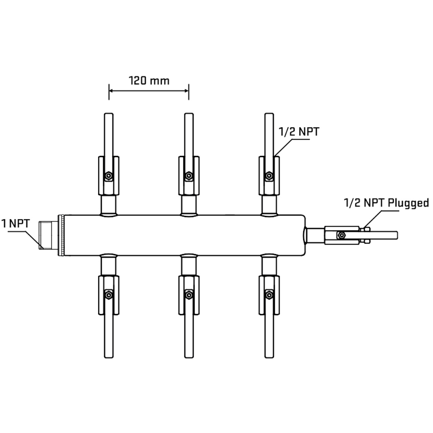 M506B081110 Manifolds Stainless Steel Double Sided