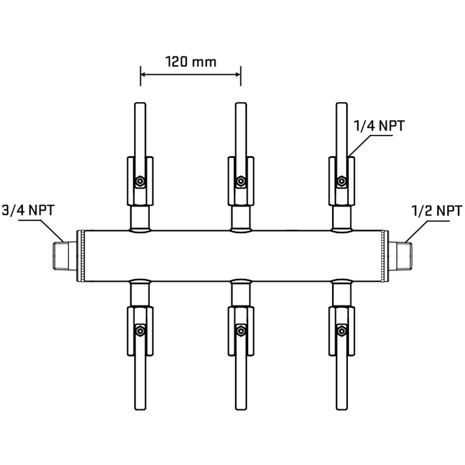 M506B090830 Manifolds Stainless Steel Double Sided
