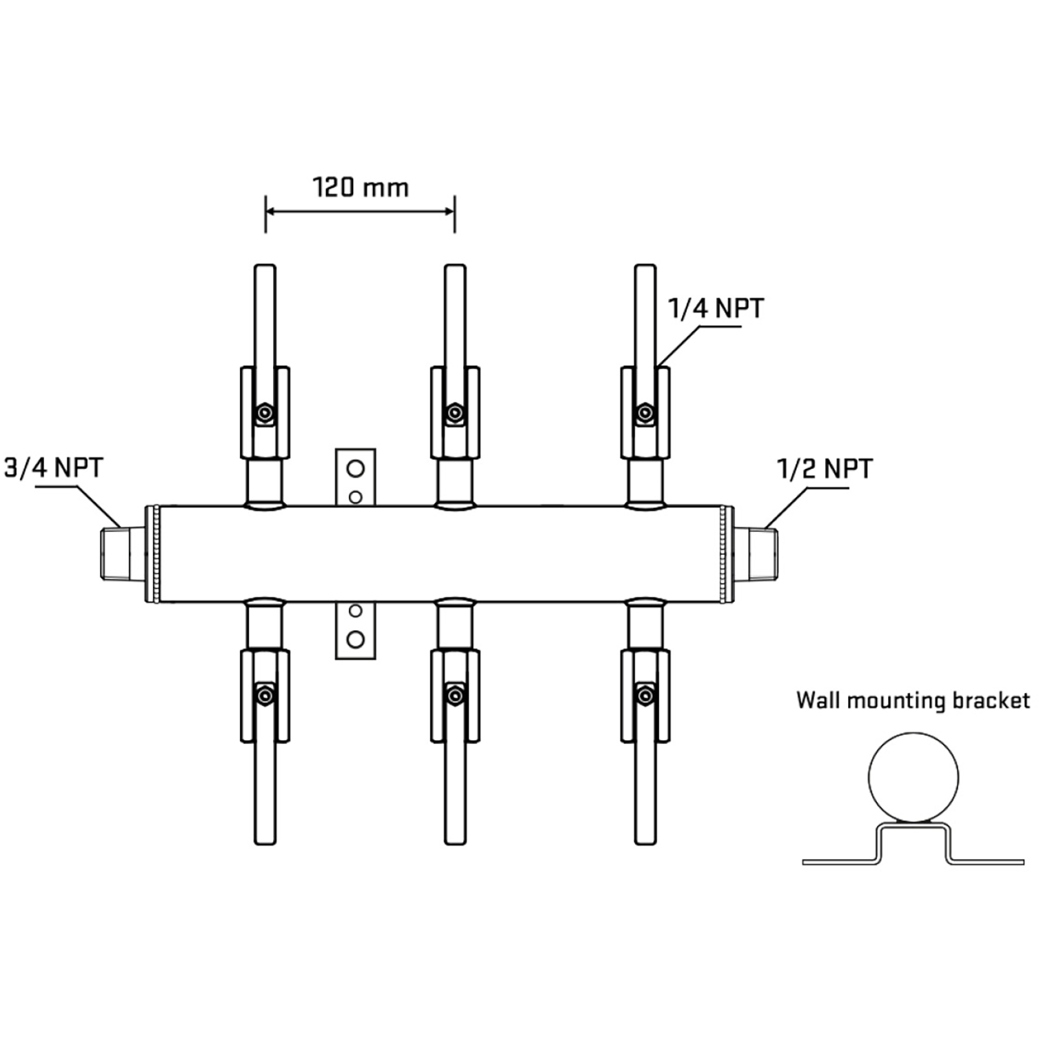 M506B090832 Manifolds Stainless Steel Double Sided