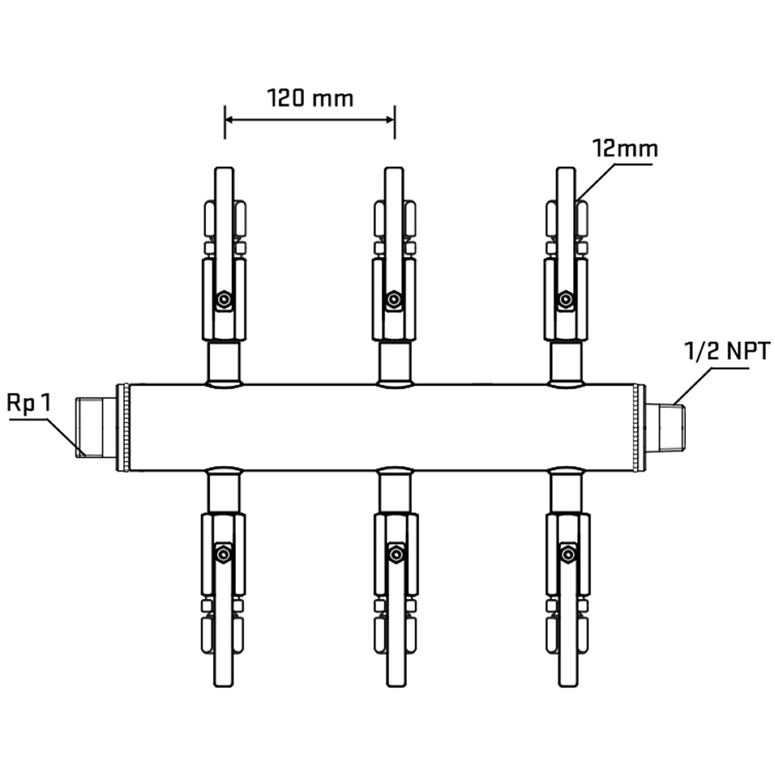 M506B100730 Manifolds Stainless Steel Double Sided