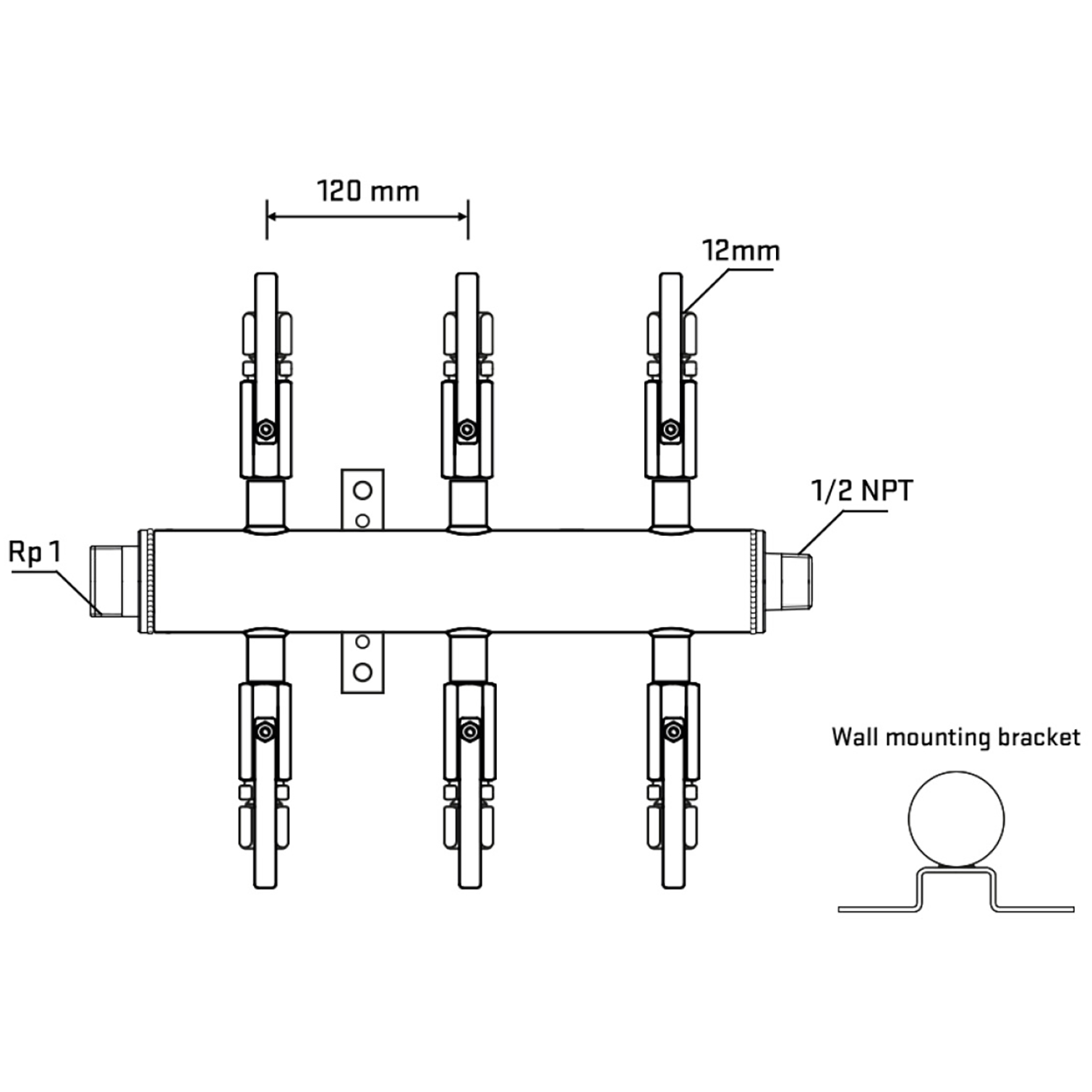 M506B100732 Manifolds Stainless Steel Double Sided