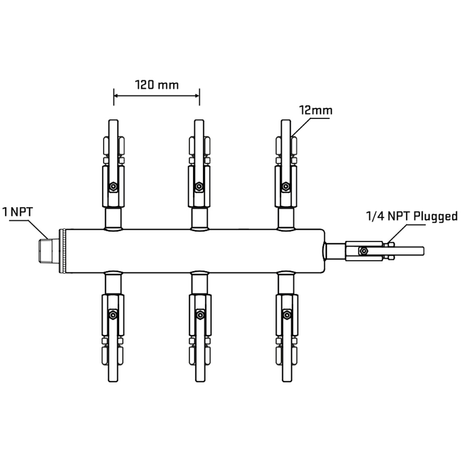 M506B100920 Manifolds Stainless Steel Double Sided