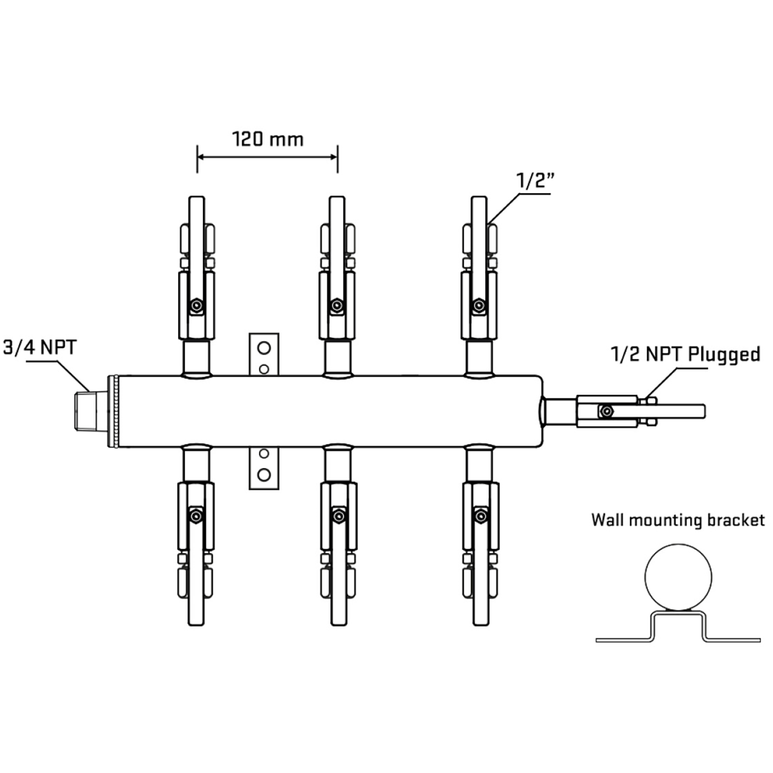 M506B120812 Manifolds Stainless Steel Double Sided