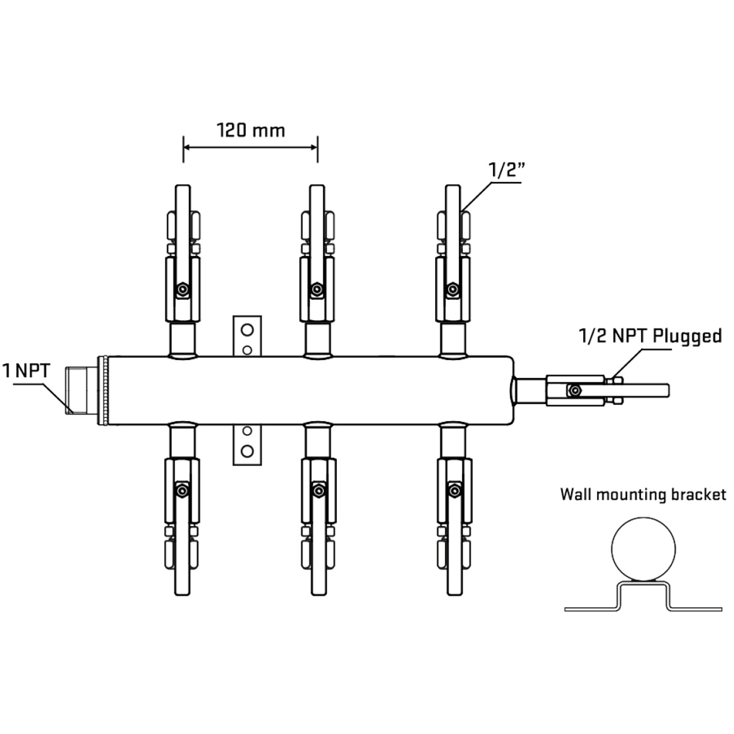 M506B121112 Manifolds Stainless Steel Double Sided