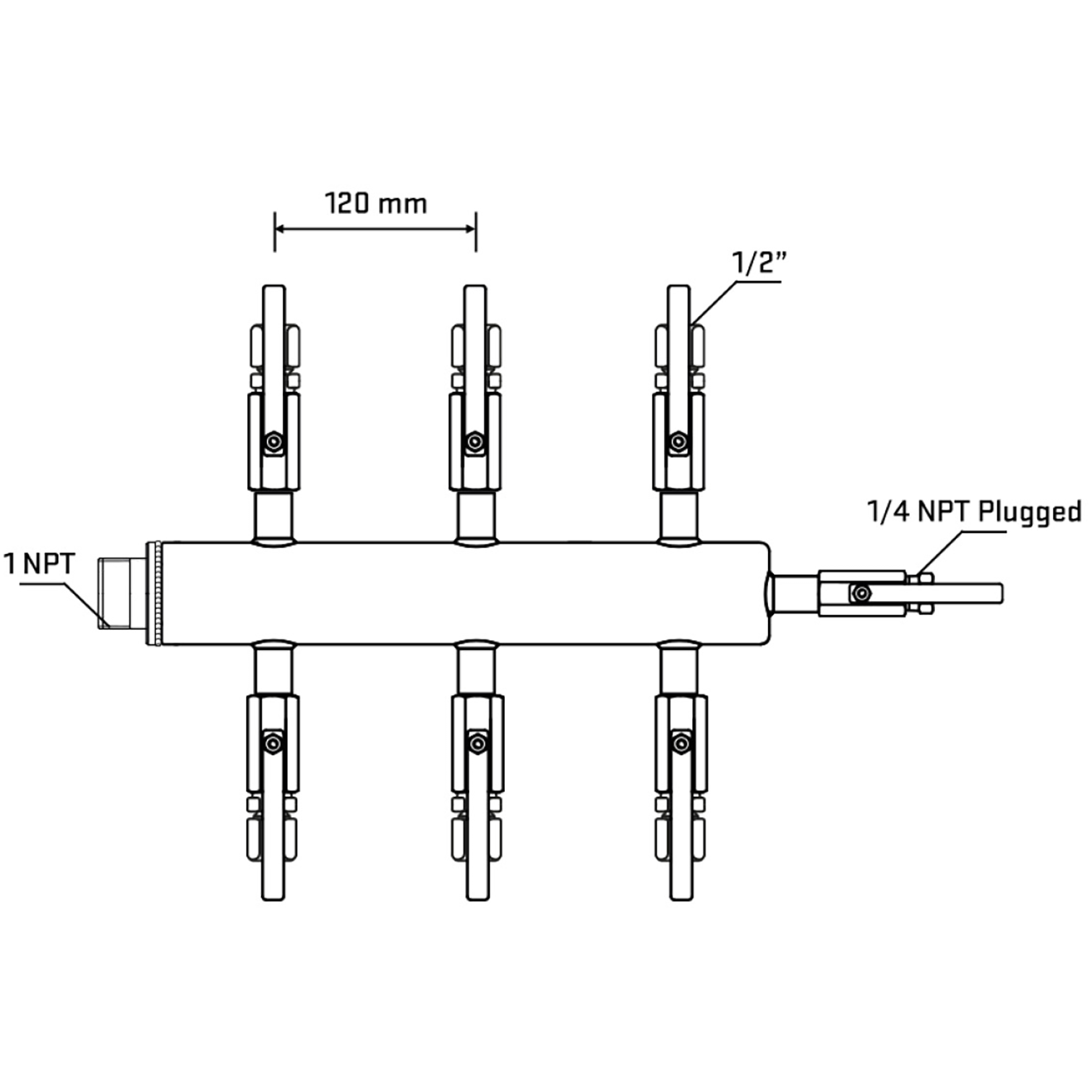 M506B121120 Manifolds Stainless Steel Double Sided