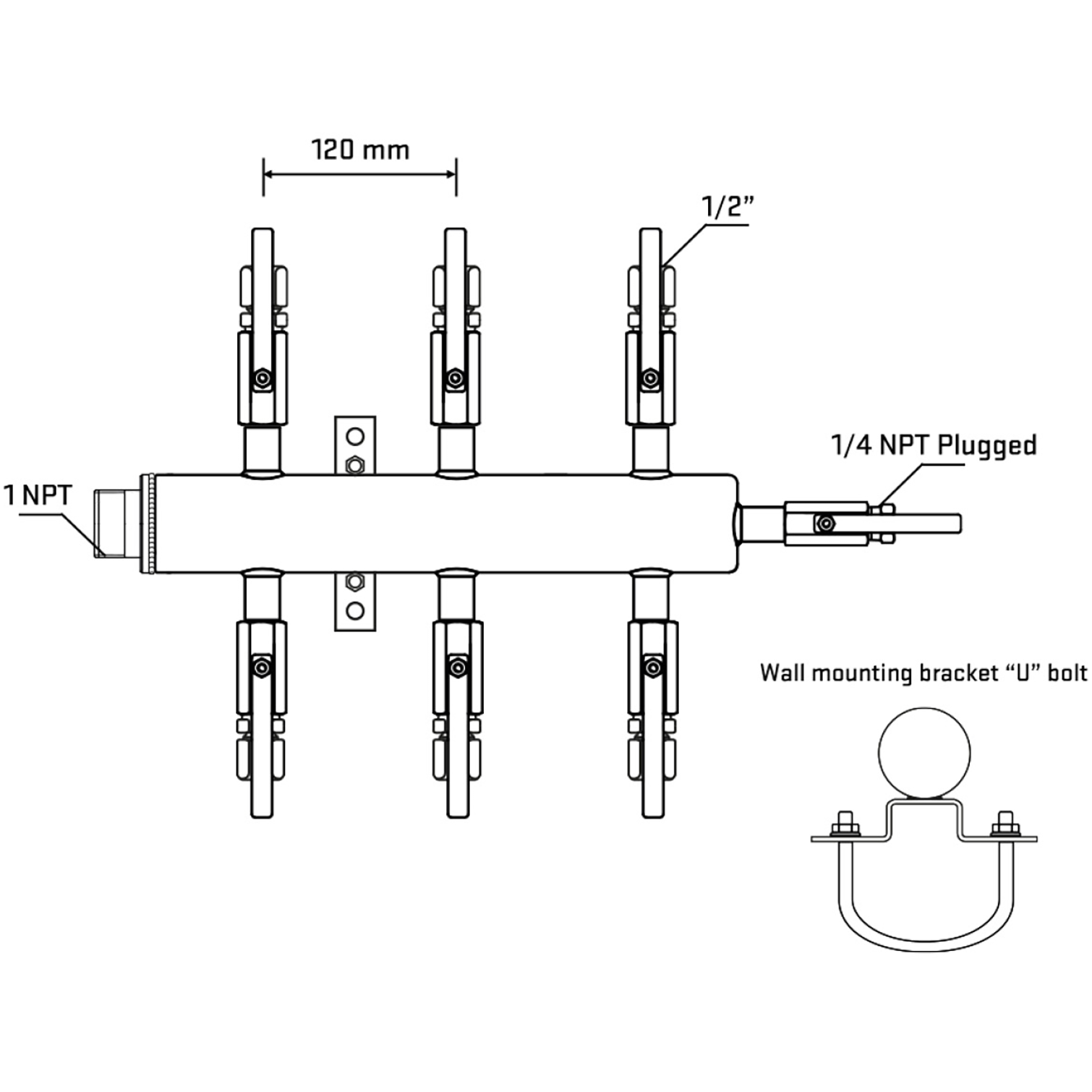 M506B121121 Manifolds Stainless Steel Double Sided
