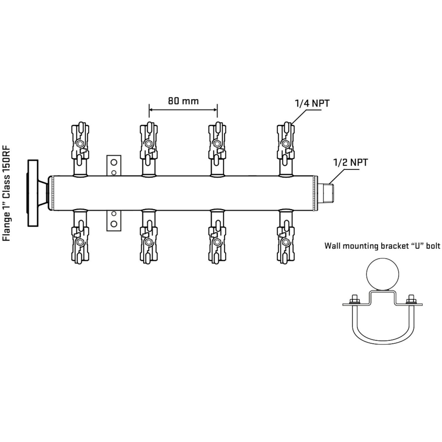 M508A020131 Manifolds Stainless Steel Double Sided