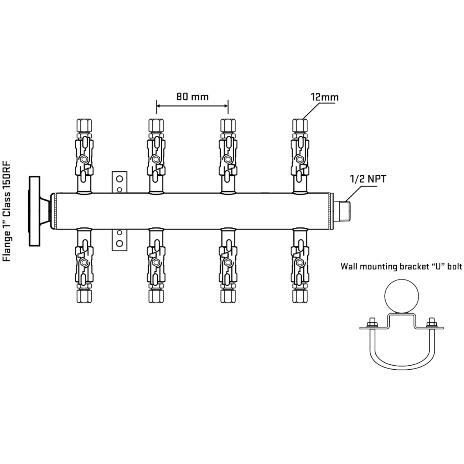 M508A040131 Manifolds Stainless Steel Double Sided