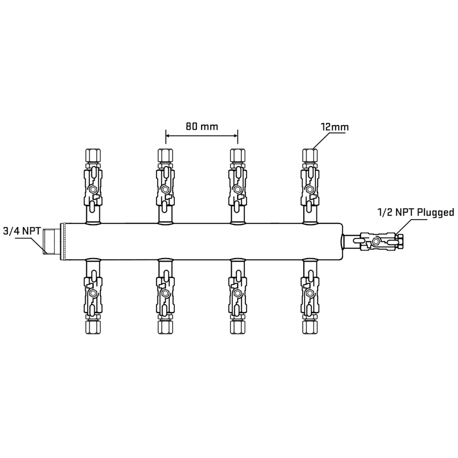 M508A041010 Manifolds Stainless Steel Double Sided