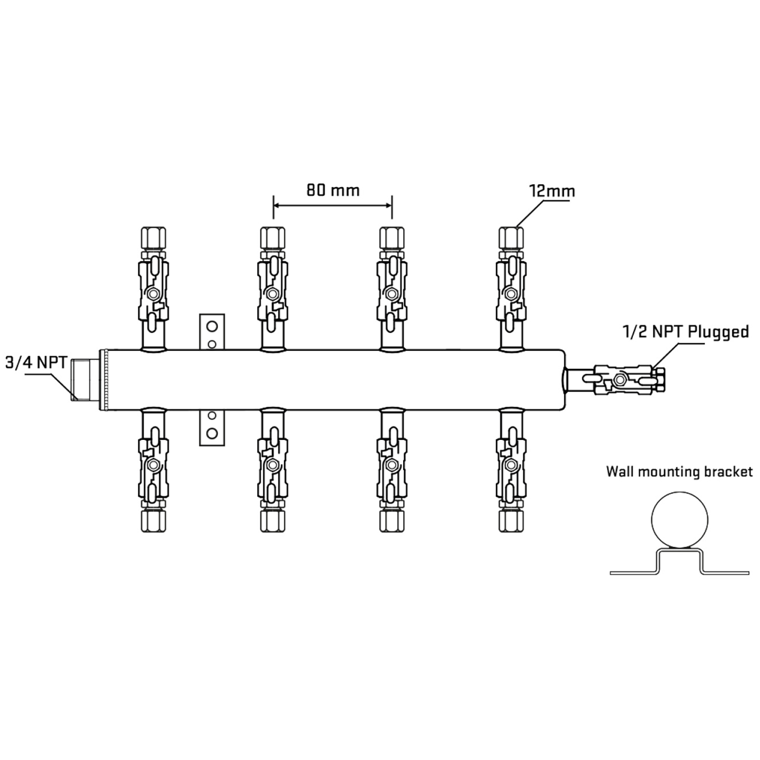 M508A041012 Manifolds Stainless Steel Double Sided