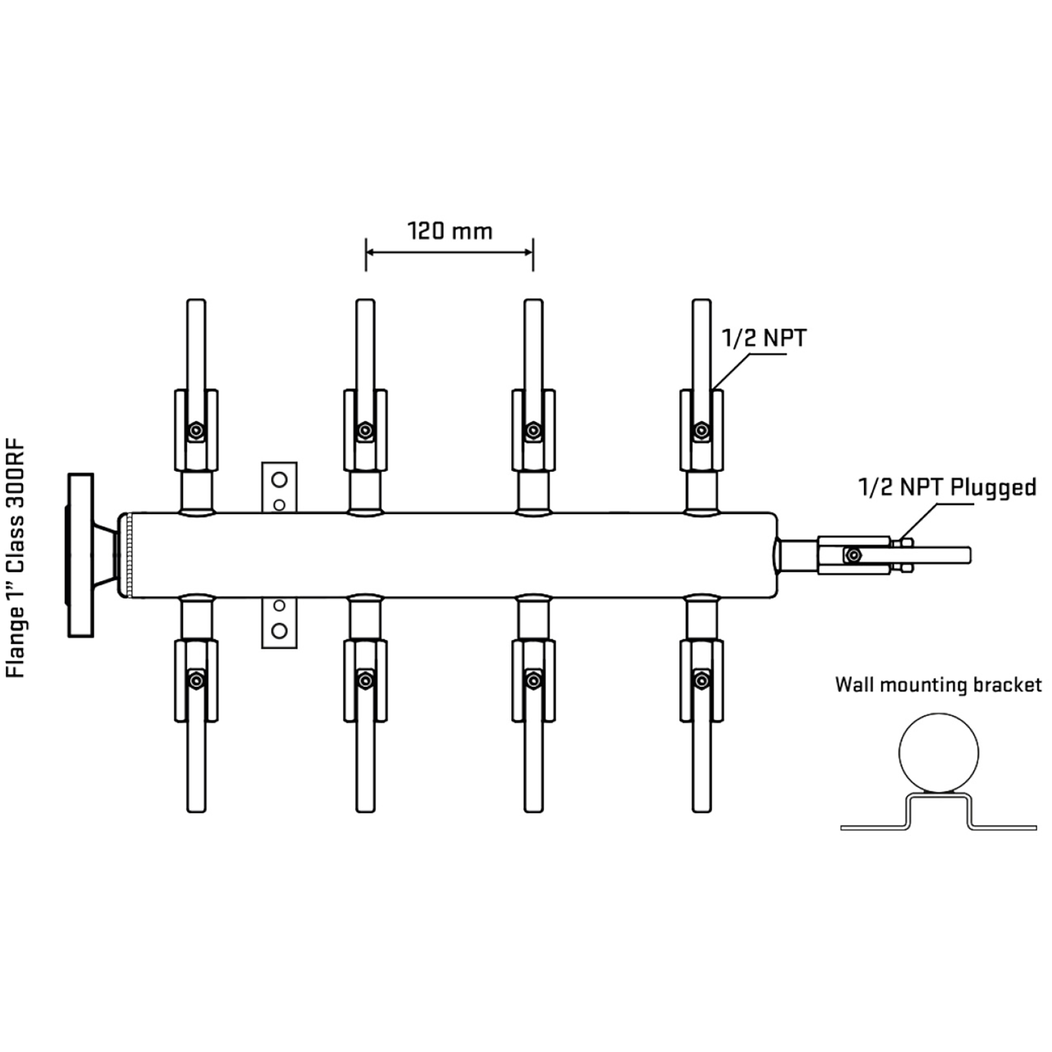 M508B080212 Manifolds Stainless Steel Double Sided