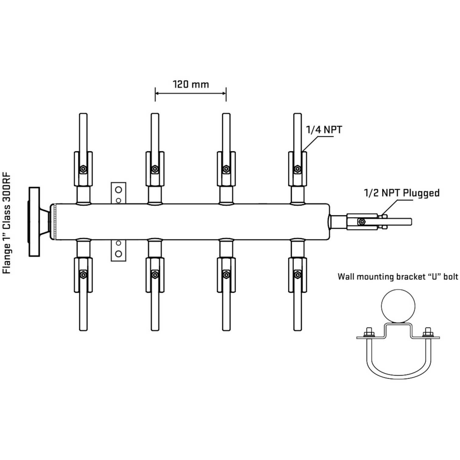 M508B090211 Manifolds Stainless Steel Double Sided